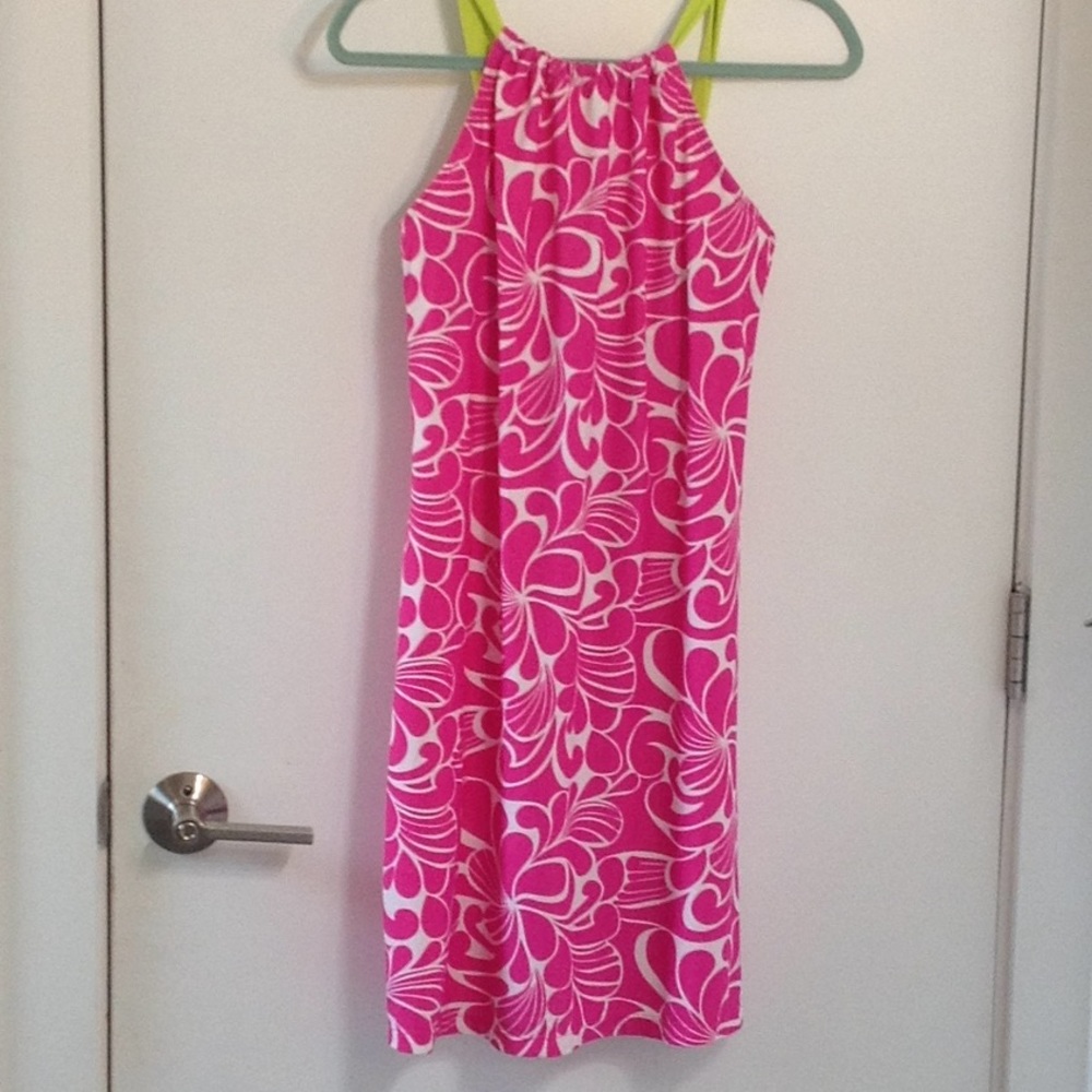 Athleta Pink and White Dress
